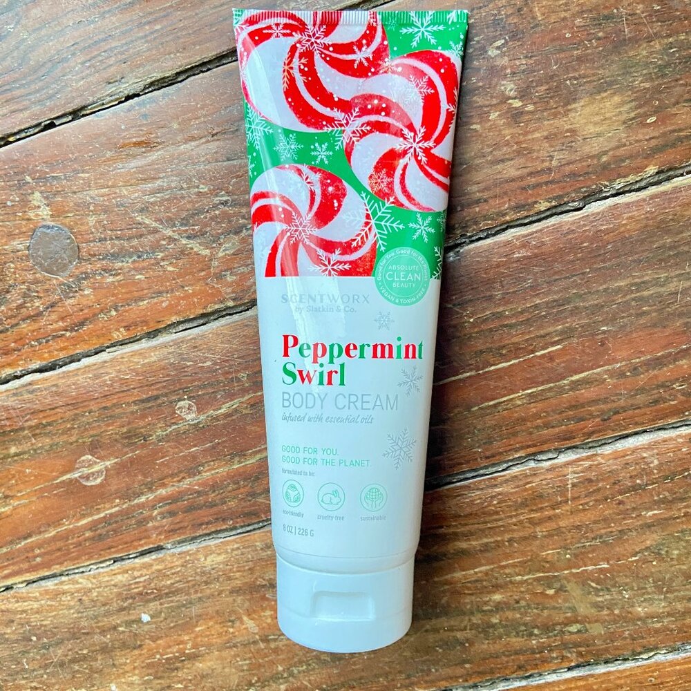 Scentworx Harry Slatkin PEPPERMINT SWIRL Body Cream Lotion 8 oz SEALED